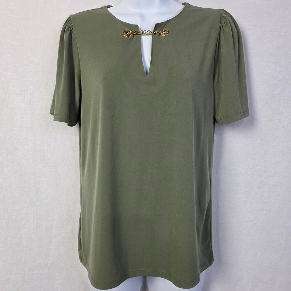 Michael Kors Green Chain Accent Top S